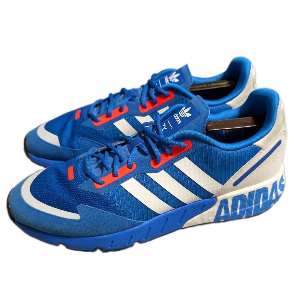 Adidas ZX 1K Boost Mens 14 Glow Blue White Solar Red Sneakers H68720